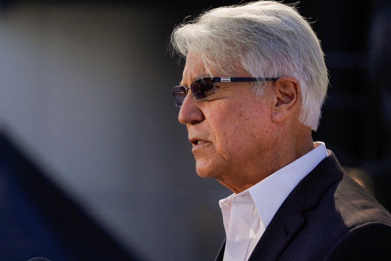 Former San Francisco District Attorney George Gascón speaks at a Los Angeles County Democratic Party news conference outside the Staples Center in Los Angeles in 2020. Photo by Damian Dovarganes, AP Photo