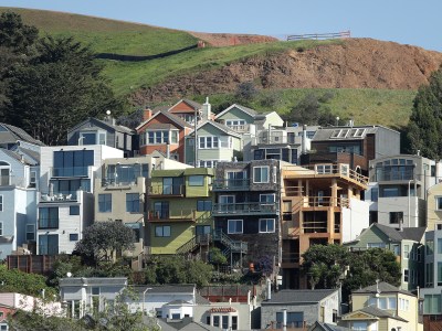 Homes and residential buildings in San Francisco on March 4, 2020. Photo by Jeff Chiu, AP Photo