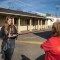 CalMatters housing reporter Manuela Tobias (left) interviews Marina Salinas at her residency at the Stockton City Hotel in Stockton on Nov. 22, 2022. Photo by Rahul Lal, CalMatters